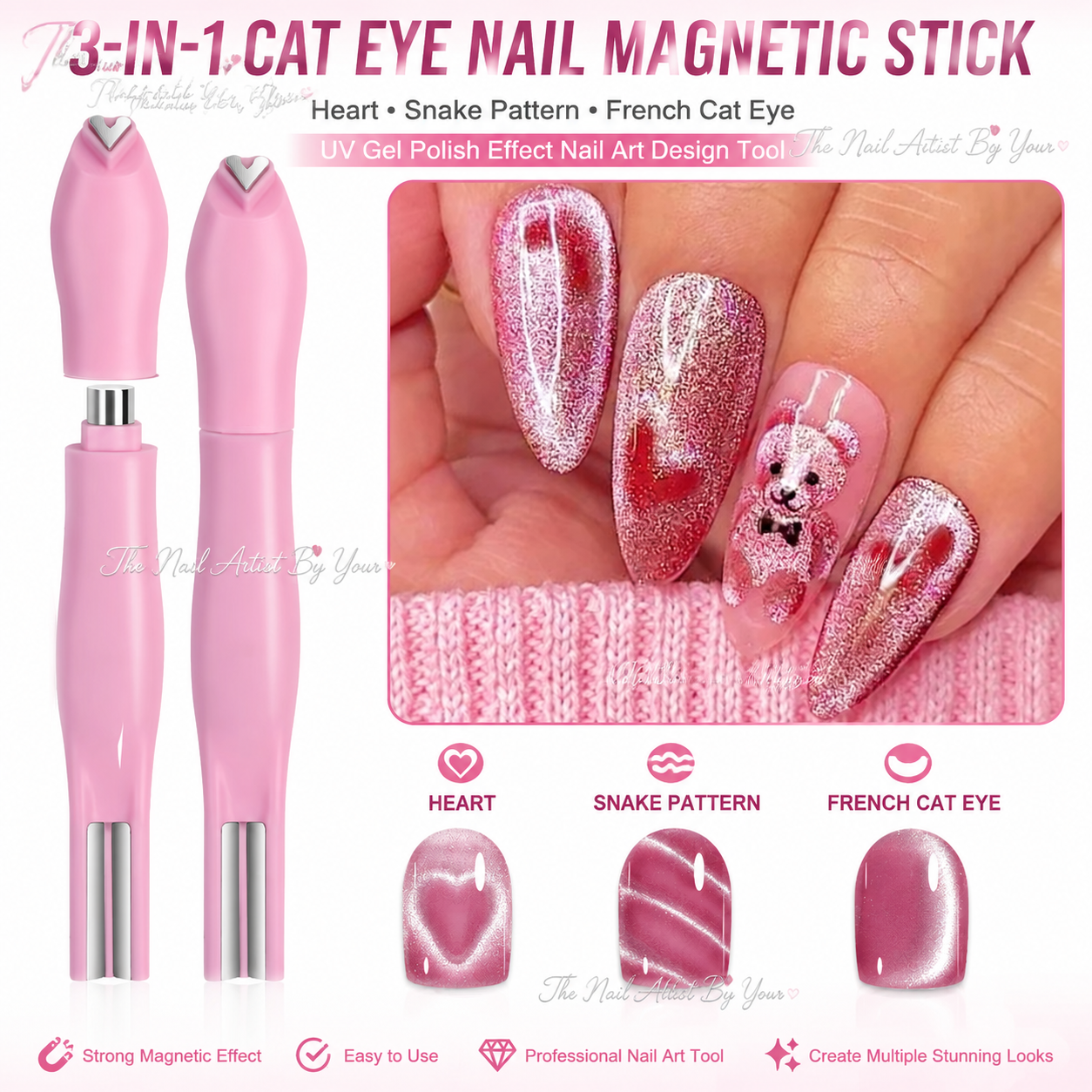 Nail Art Love - 3 in 1 Cat Eye Nail