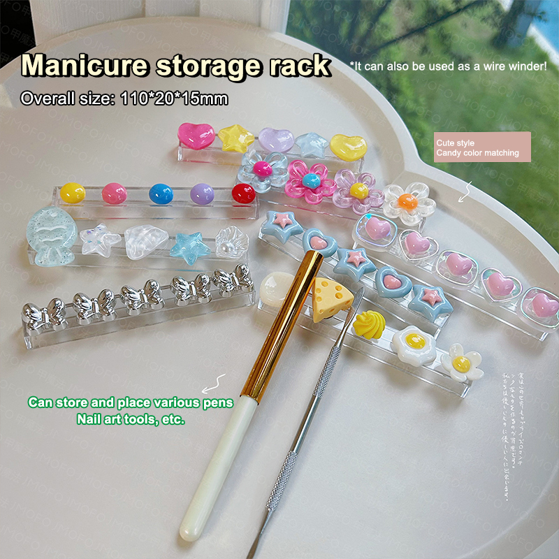 Nail Art Vector - Cartoon Nail Brush Holder Stand Salon
