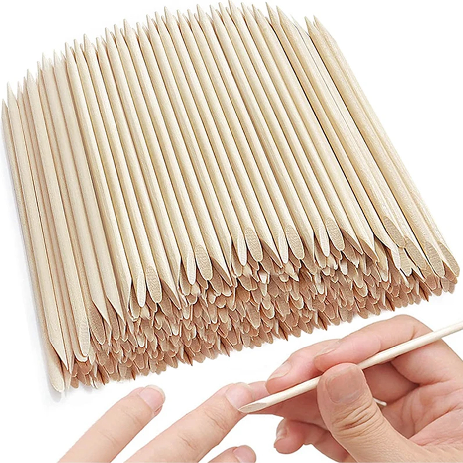 Nail Art Orange - 50/100pcs Nail Art Pusher Orange Wood