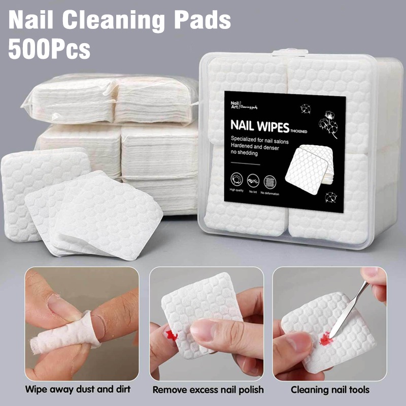 Nail Art Remove - 200/400/500Pcs Lint-Free Nail Cotton Pads Gel