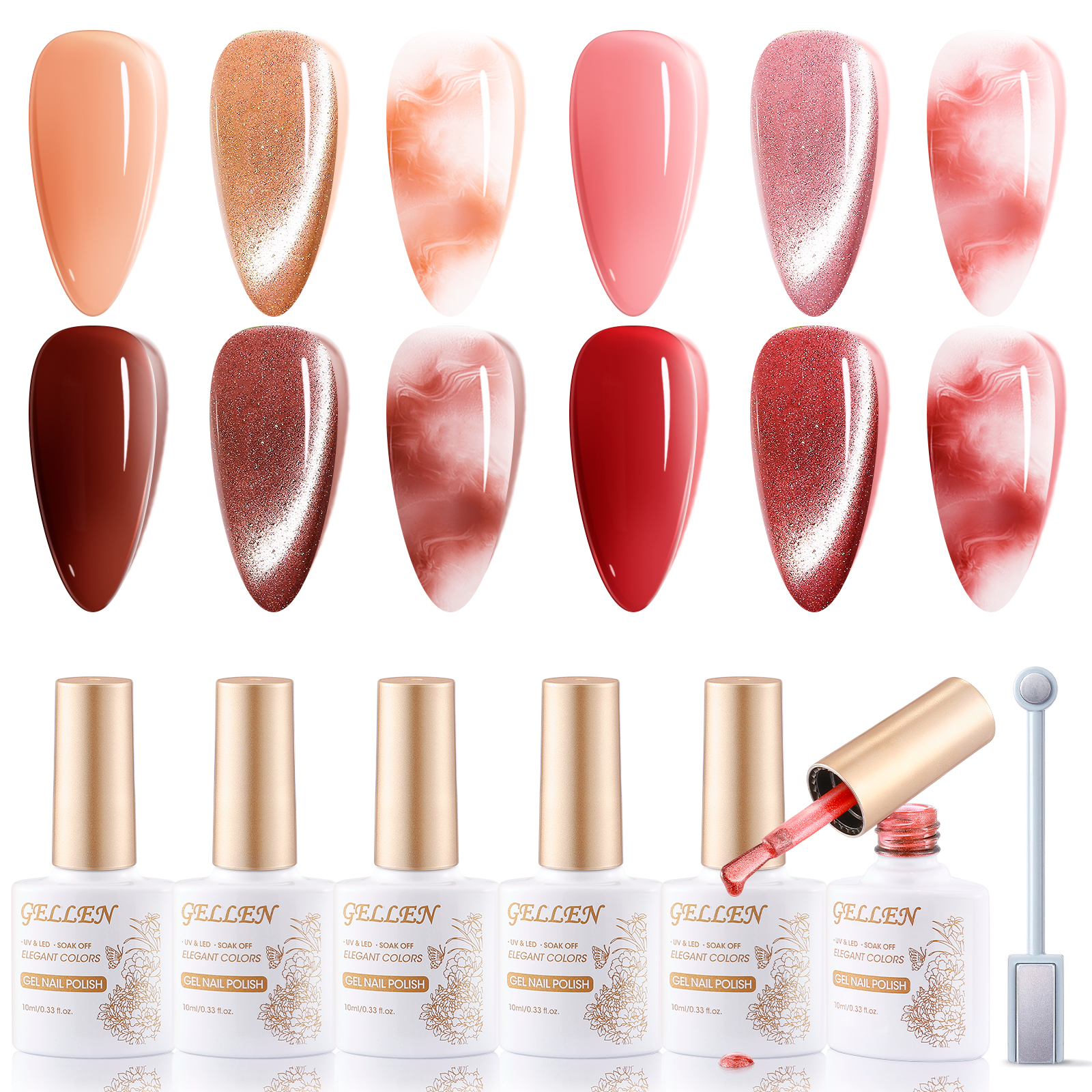 Nail Art Burgundy - Jelly Gel Nail Polish Set 4