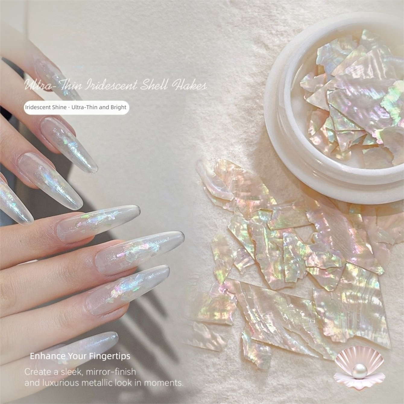 Nail Art Viral - MIANEL Viral Aurora Mermaid Shell Flakes