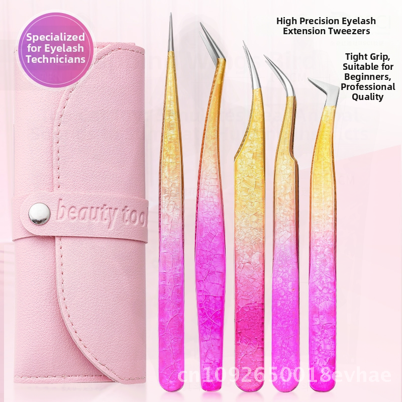 Nail Art Orange - Precision Stainless Steel False Eyelash Tweezers