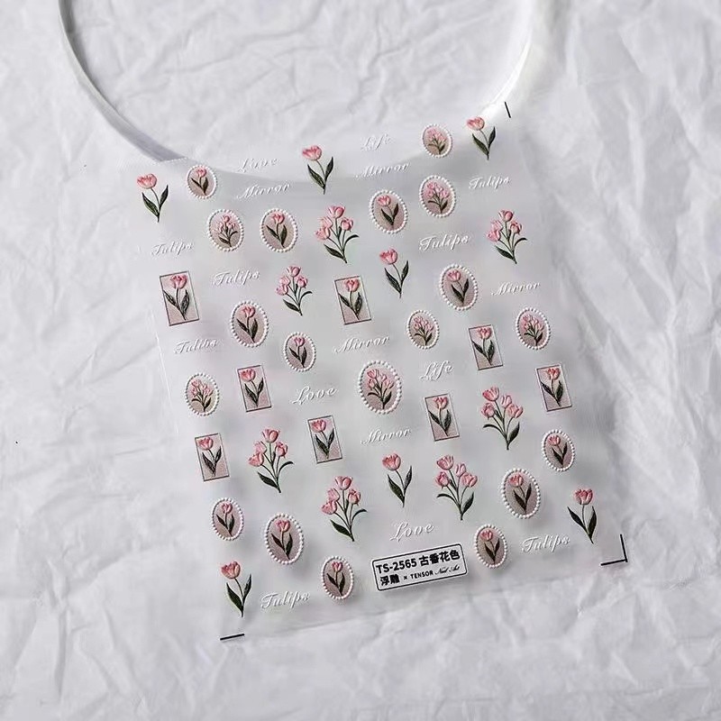 Viral 3D Relief Nail Stickers  - Nail Art Viral ulasan dan harga