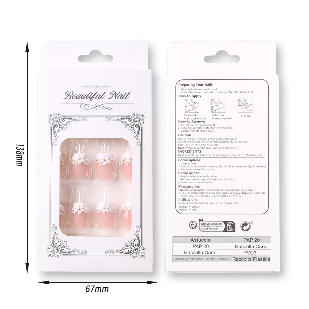 24pcs Medium Long Acrylic Fake - Nail Art Aesthetic ulasan dan harga