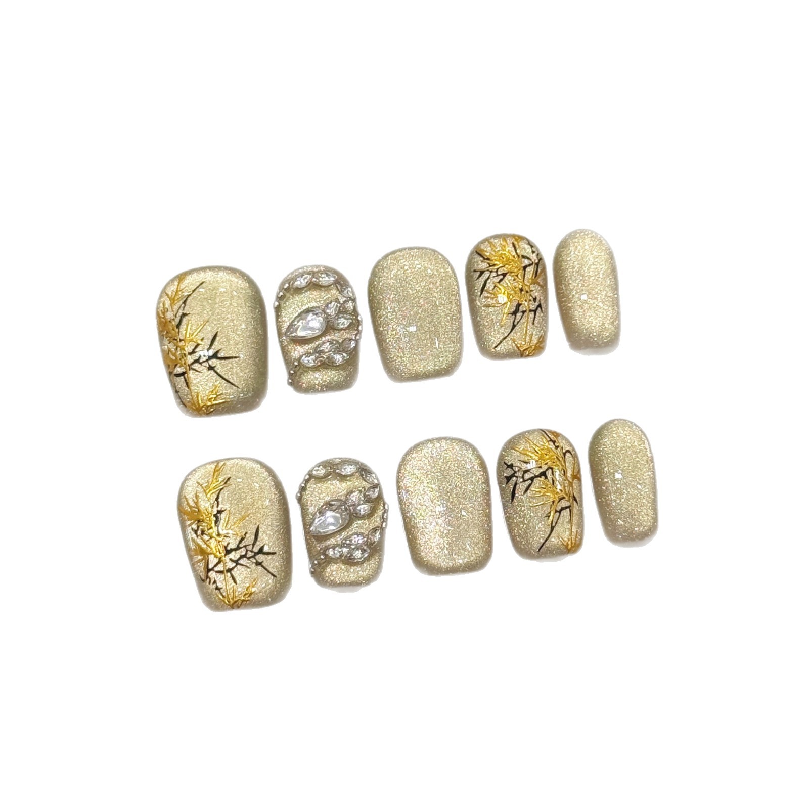 10pcs New Chinese Style Handma - Nail Art Aesthetic ulasan dan harga