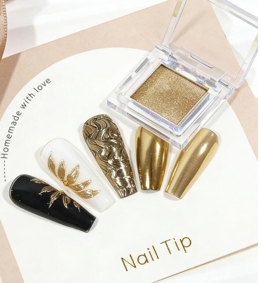 Solid Magic Mirror Gold Chrome - Nail Glitter Chrome ulasan dan harga