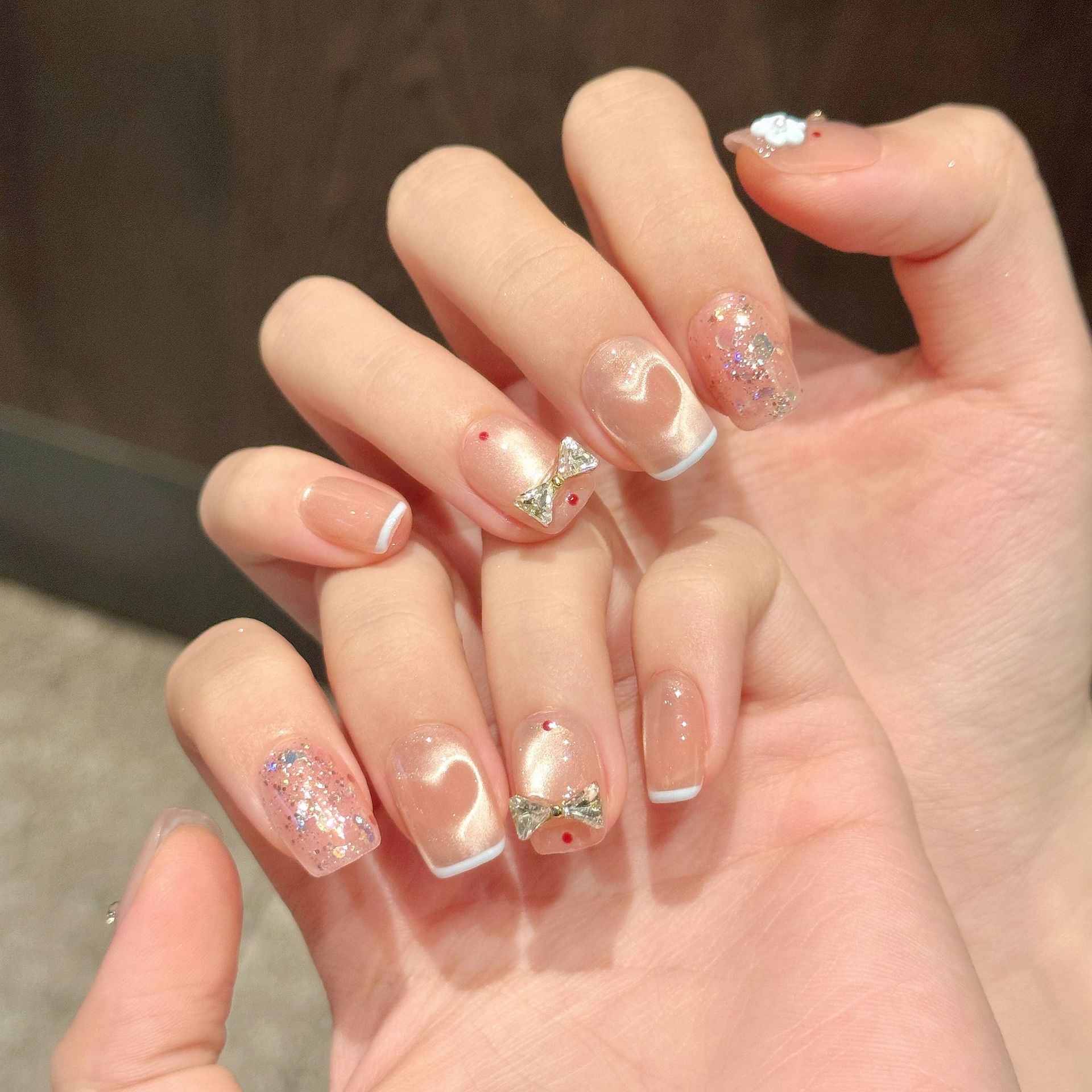 10pcs Glitter Love Design Hand - Nail Art Love ulasan dan harga