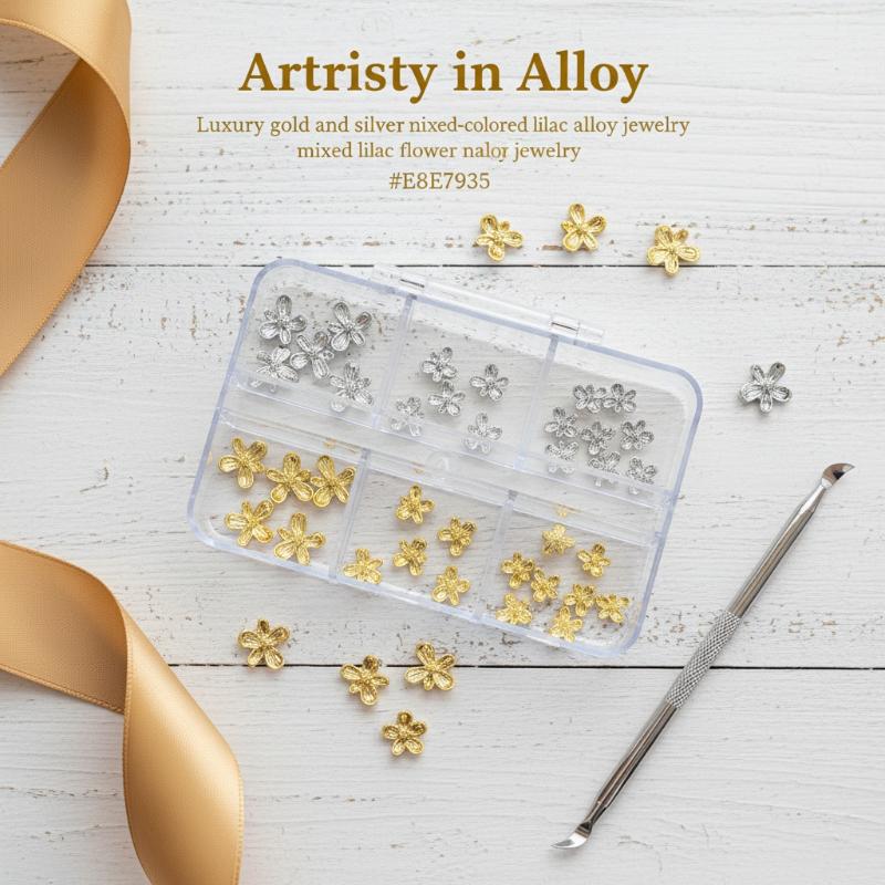 20/30pcs Nail Art 3D Alloy Flo - Nail Art Lilac ulasan dan harga