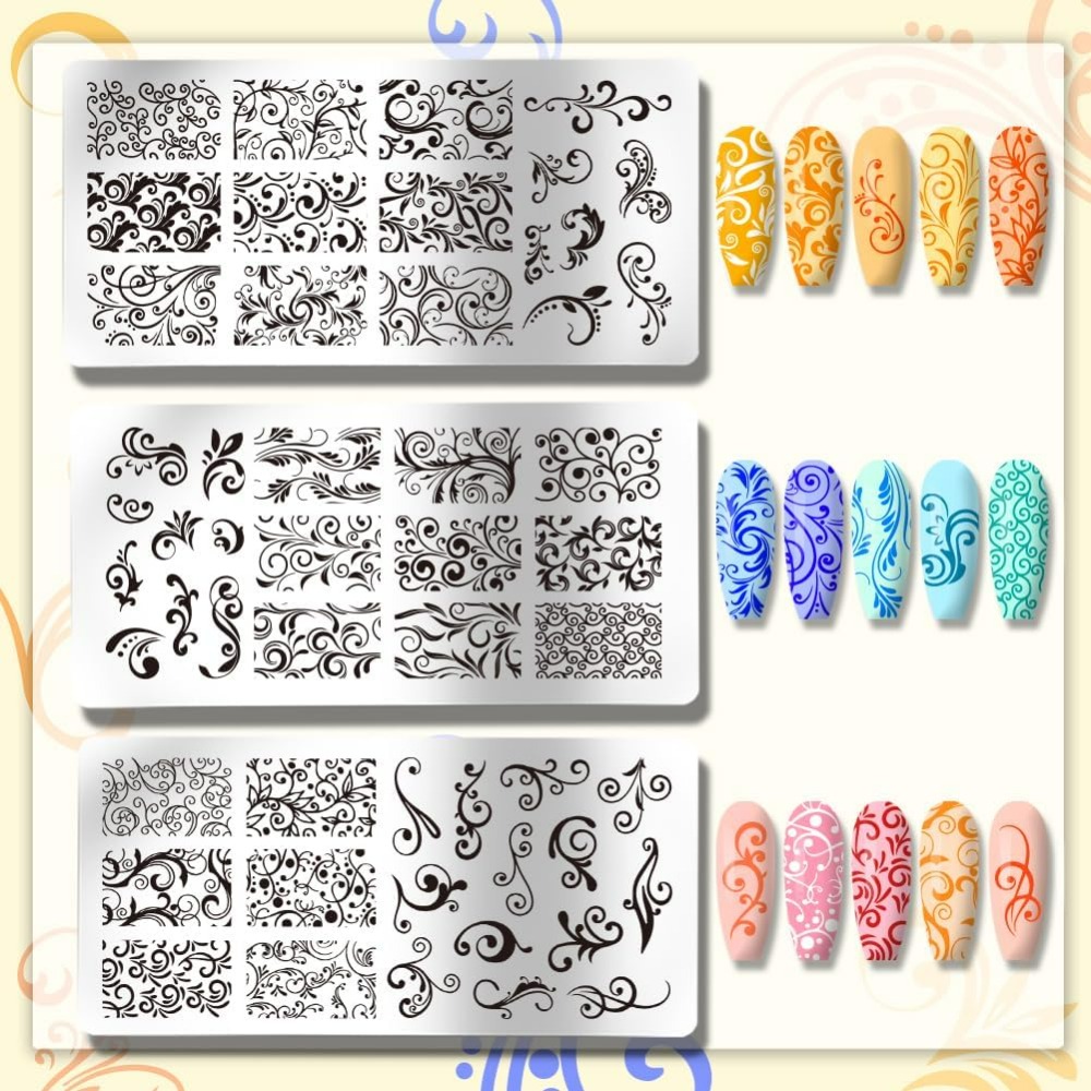 3pcs Swirl Pattern Nail Art Te - Nail Art Inspo ulasan dan harga