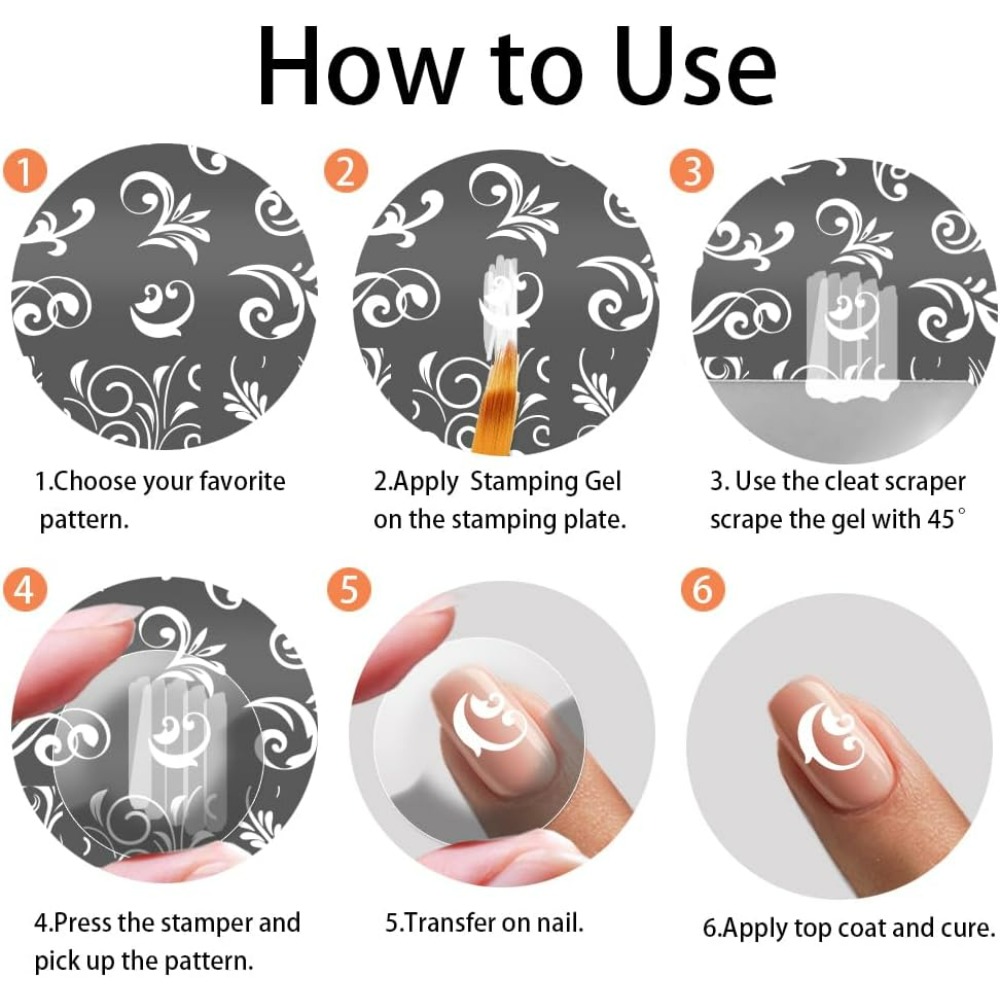 3pcs Swirl Pattern Nail Art Te - Nail Art Inspo ulasan dan harga