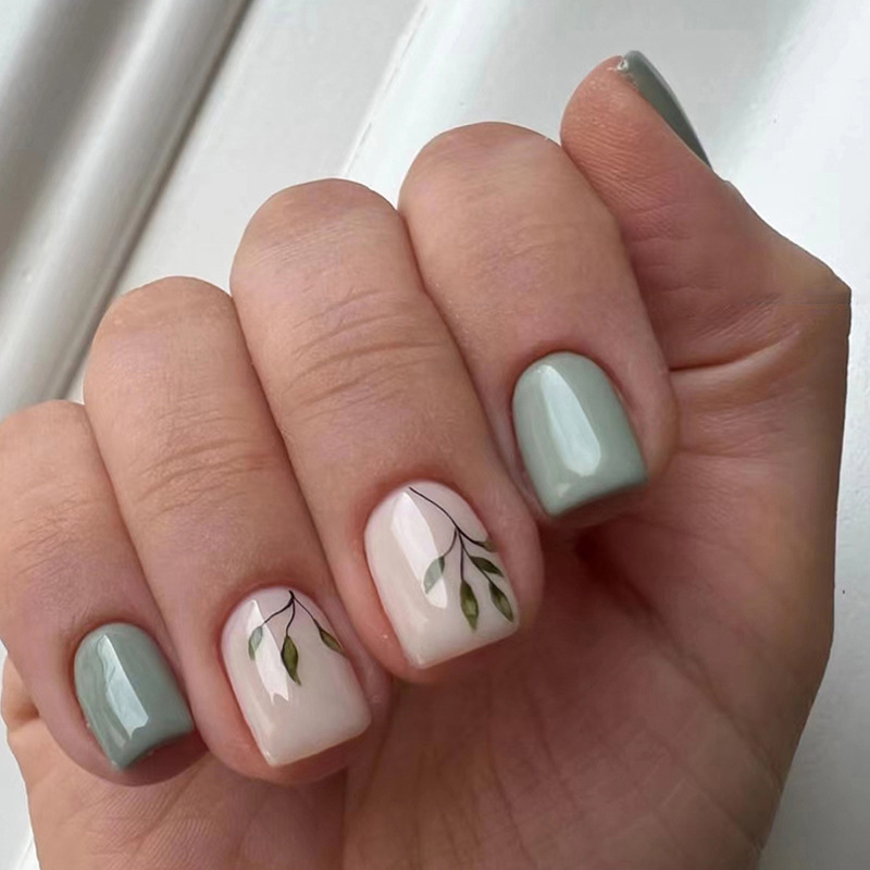 24Pcs Reusable Fake Nails Shor - Nail Art Aesthetic ulasan dan harga