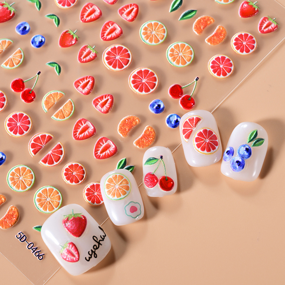 1Pcs 5D Summer Fruit Nail Art  - Nail Art Orange ulasan dan harga
