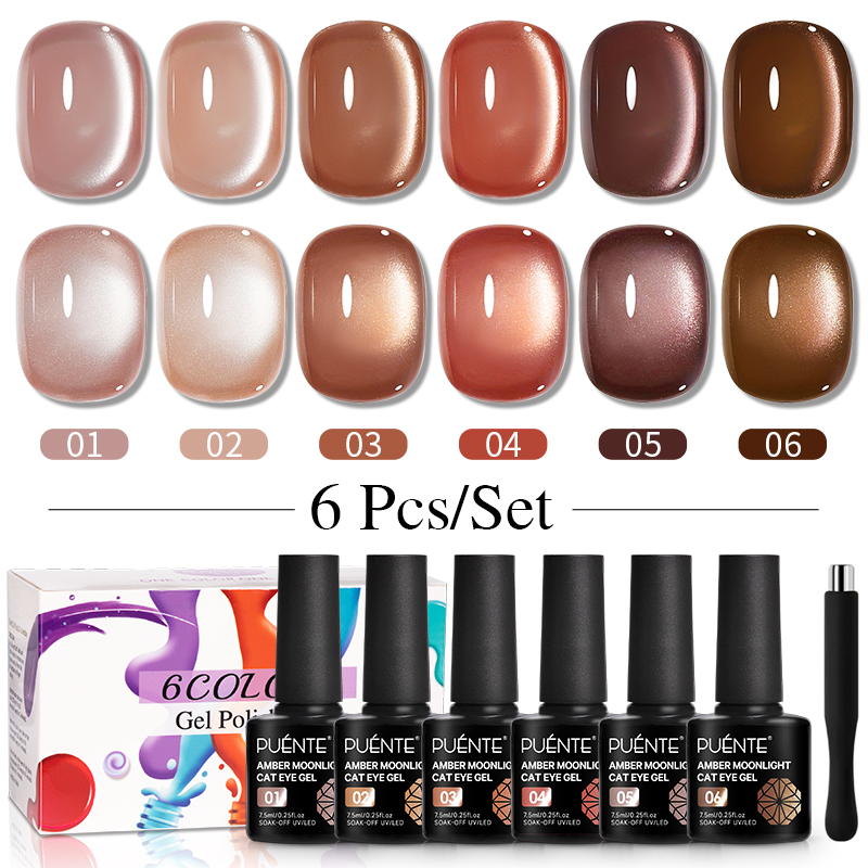 PUENTE 6pcs/set Brown Burgundy - Nail Art Burgundy ulasan dan harga