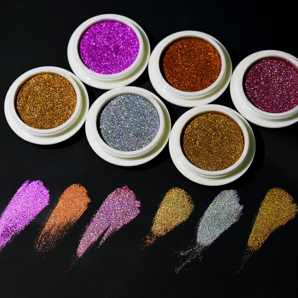 6 Colors Chrome Laser Nail Pow - Nail Glitter Chrome ulasan dan harga