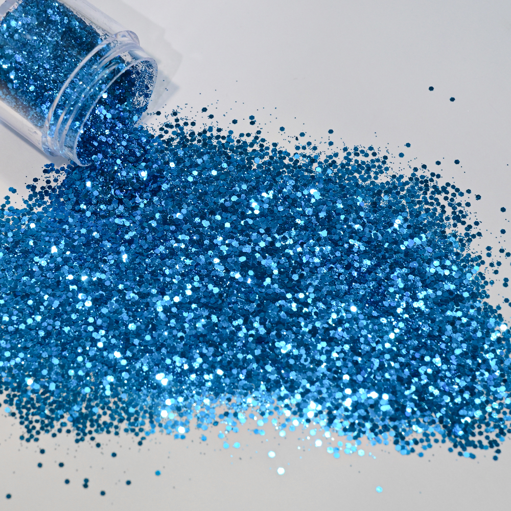 4Pcs Blue Mixed Hexagon Nail A - Nail Glitter Chrome ulasan dan harga