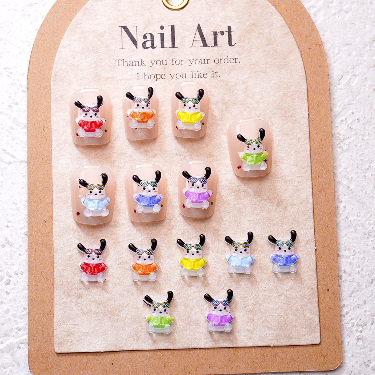 100Pcs/Pack Happy Pochacco Nai - Nail Art Viral ulasan dan harga