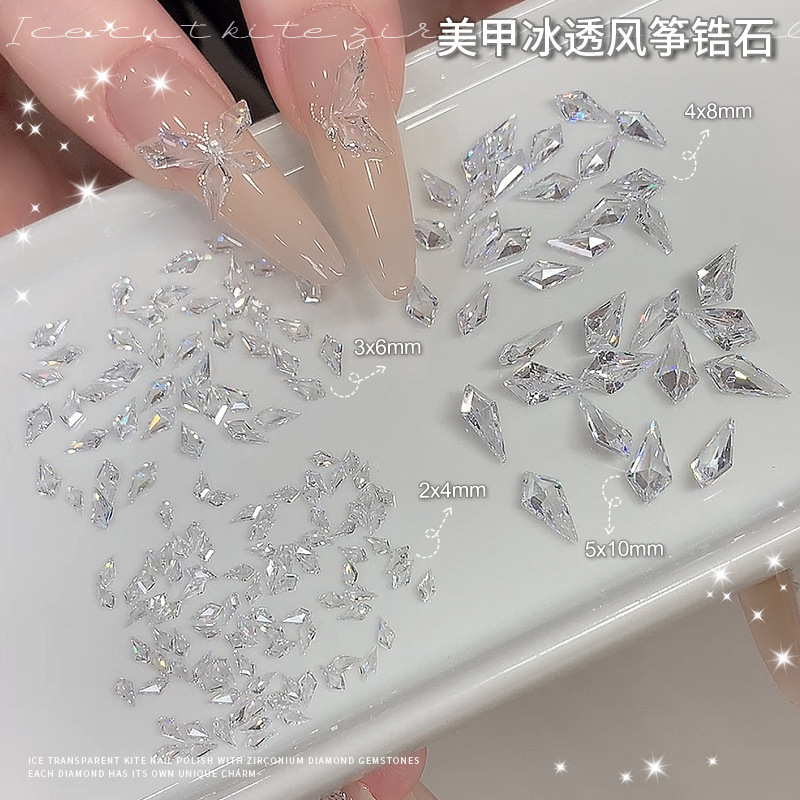 10Pcs/bag Kite Arrow Zircon Bu - Nail Art Viral ulasan dan harga