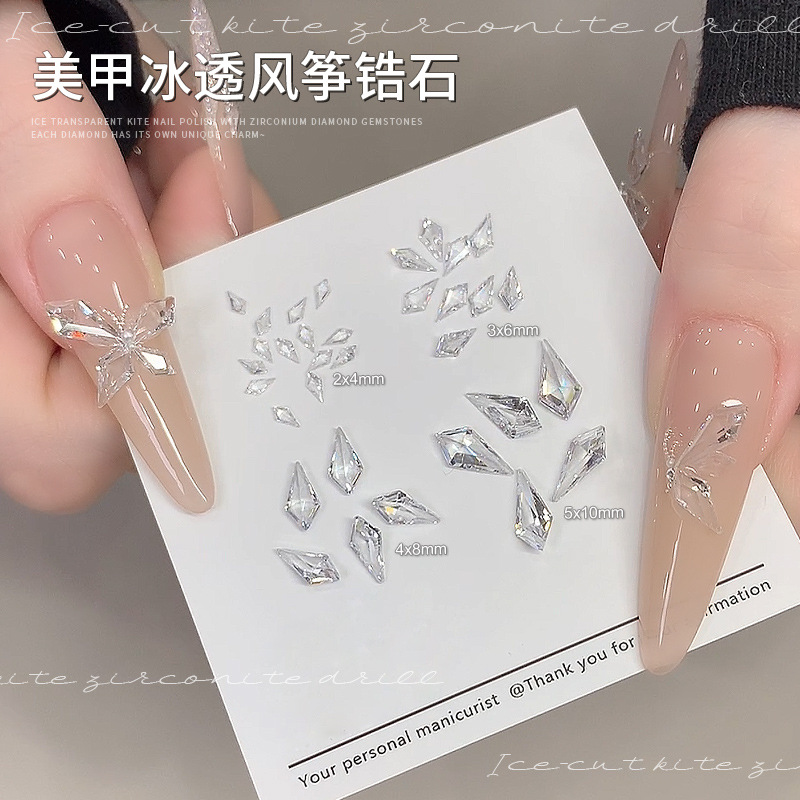 10Pcs/bag Kite Arrow Zircon Bu - Nail Art Viral ulasan dan harga