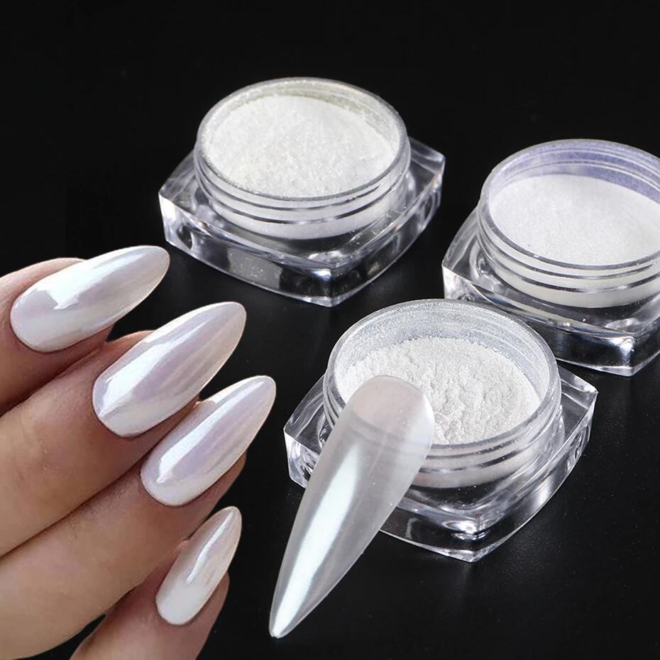 1/3Pcs Aurora Chrome Nail Powd - Nail Glitter Chrome ulasan dan harga