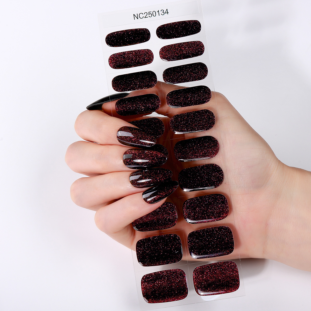 20Tips Glitter Cat Eye Semi-Cu - Nail Art Burgundy ulasan dan harga