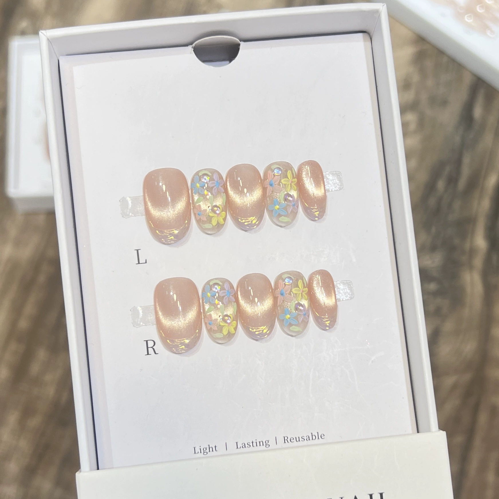 10Pcs Short Oval Pink 3D Bow F - Nail Art Love ulasan dan harga