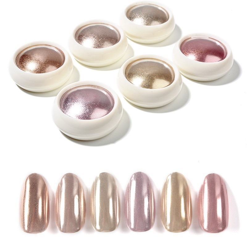 6 Pcs Fantasy Mirror Chrome Ef - Nail Glitter Chrome ulasan dan harga