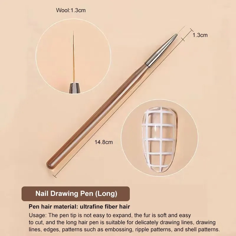 9PCS UV Gel Nail Brush Liner D - Nail Art Vector ulasan dan harga