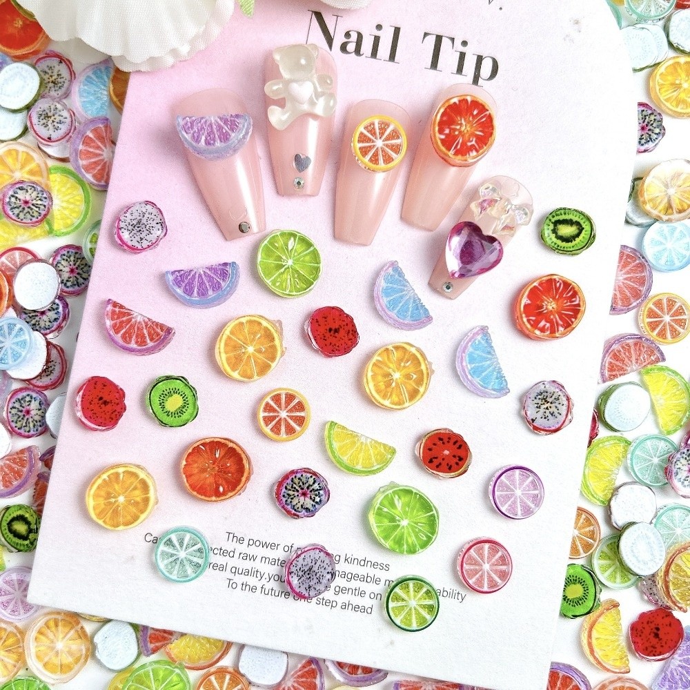 30Pcs/Bag Cute Resin 3D Nail A - Nail Art Orange ulasan dan harga
