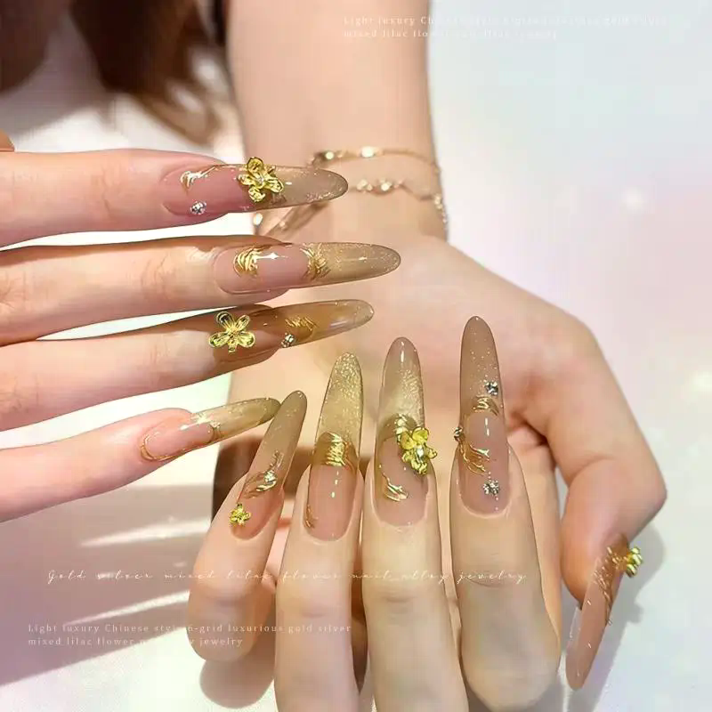 20/30pcs 3D Alloy Flower Nail  - Nail Art Lilac ulasan dan harga