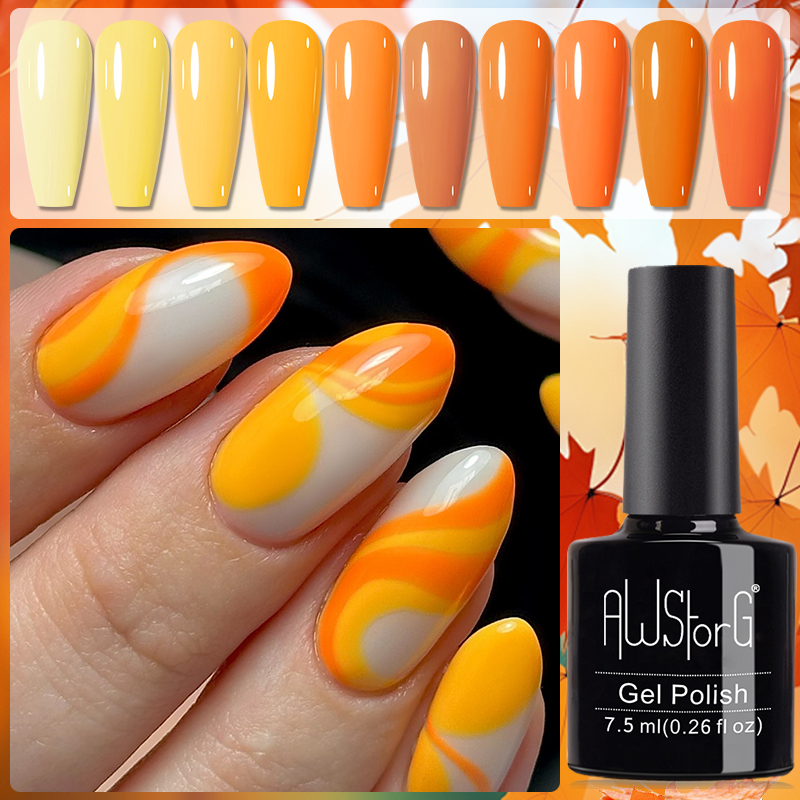 AWStorG 7.5ml 10 Colors Nail G - Nail Art Orange ulasan dan harga