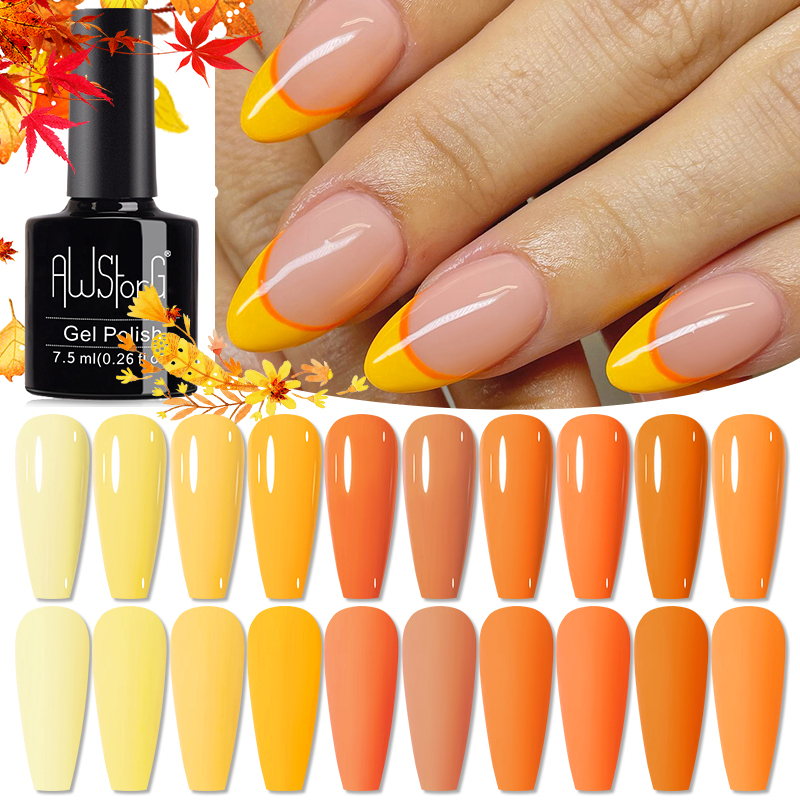 AWStorG 7.5ml 10 Colors Nail G - Nail Art Orange ulasan dan harga