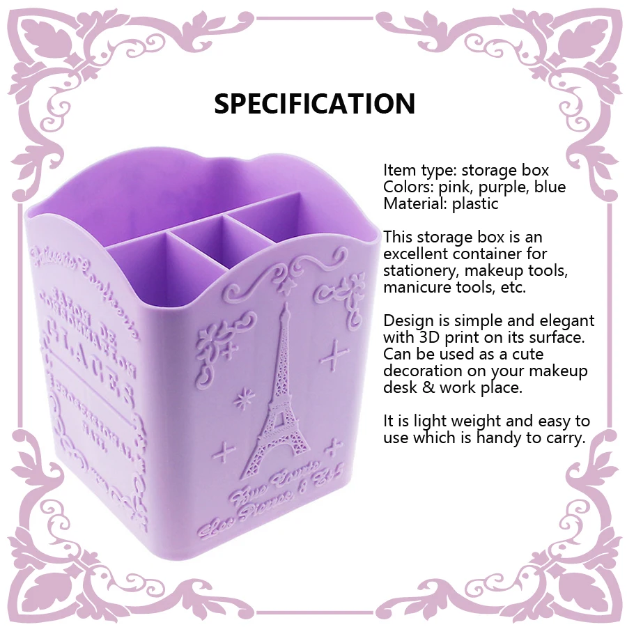 4-Compartment Nail Art Brush H - Nail Art Vector ulasan dan harga