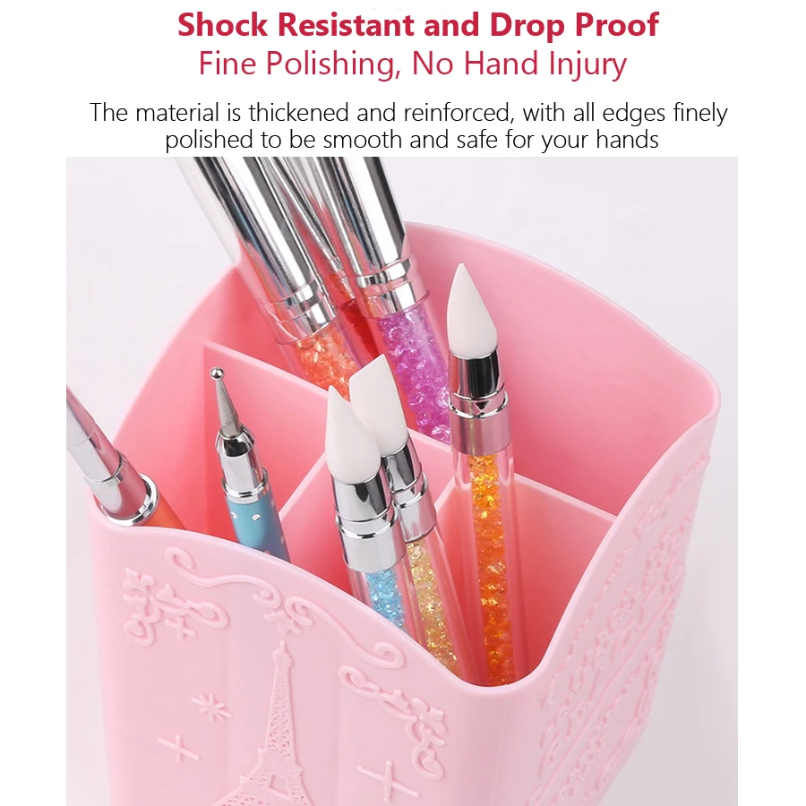 4-Compartment Nail Art Brush H - Nail Art Vector ulasan dan harga