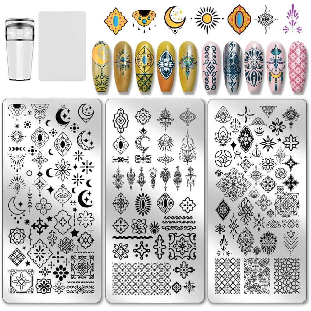 3pcs Vintage Totem Nail Stampi - Nail Art Inspo ulasan dan harga