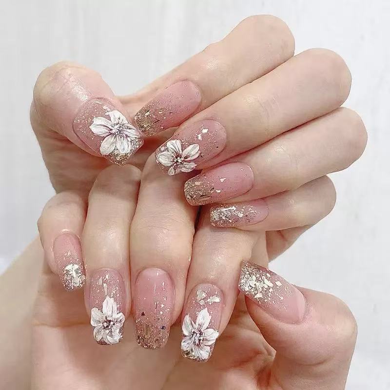 24pcs Women'S Nail Set Burgund - Nail Art Aesthetic ulasan dan harga