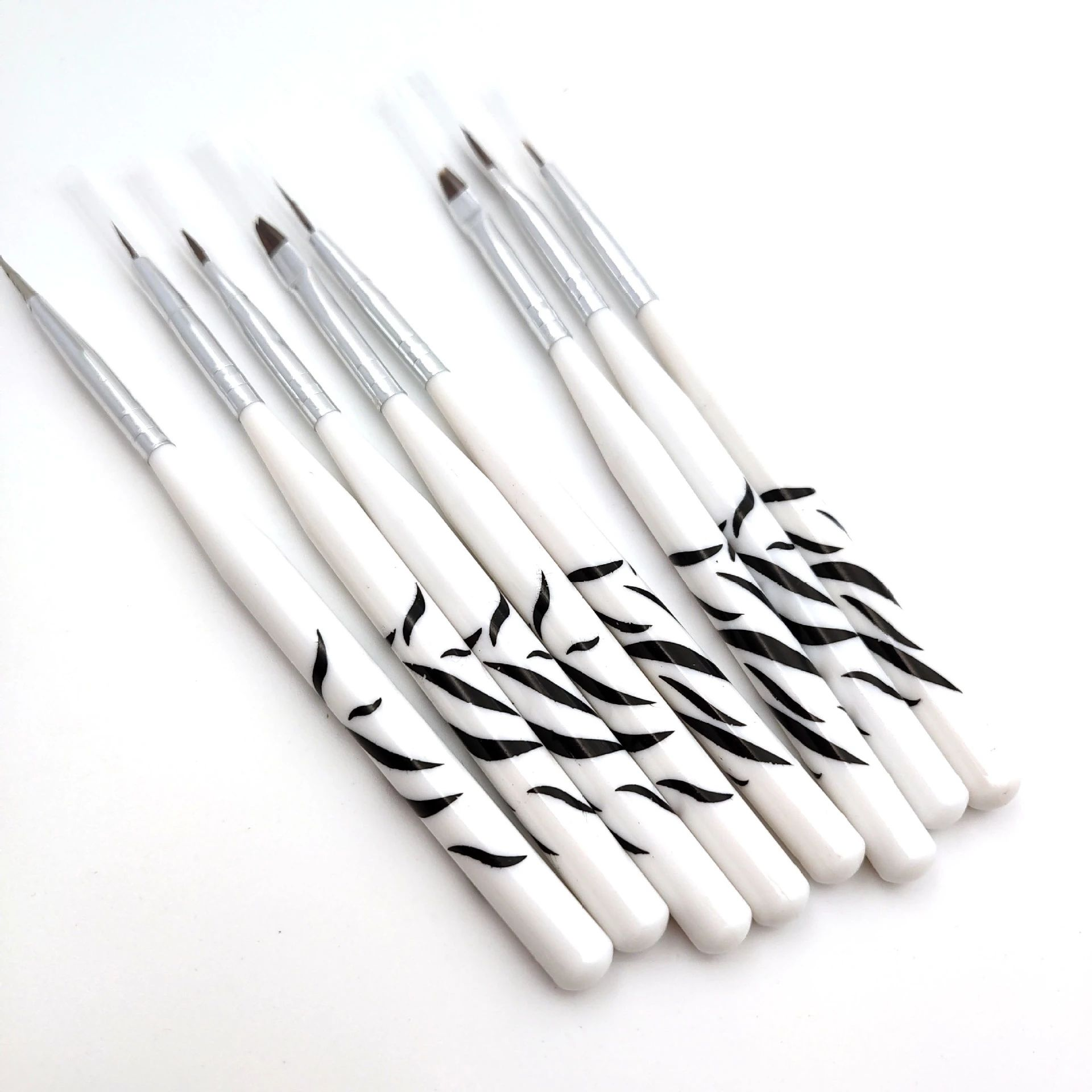 8PCS Zebra Print Nail Art Brus - Nail Art Zebra Design ulasan dan harga