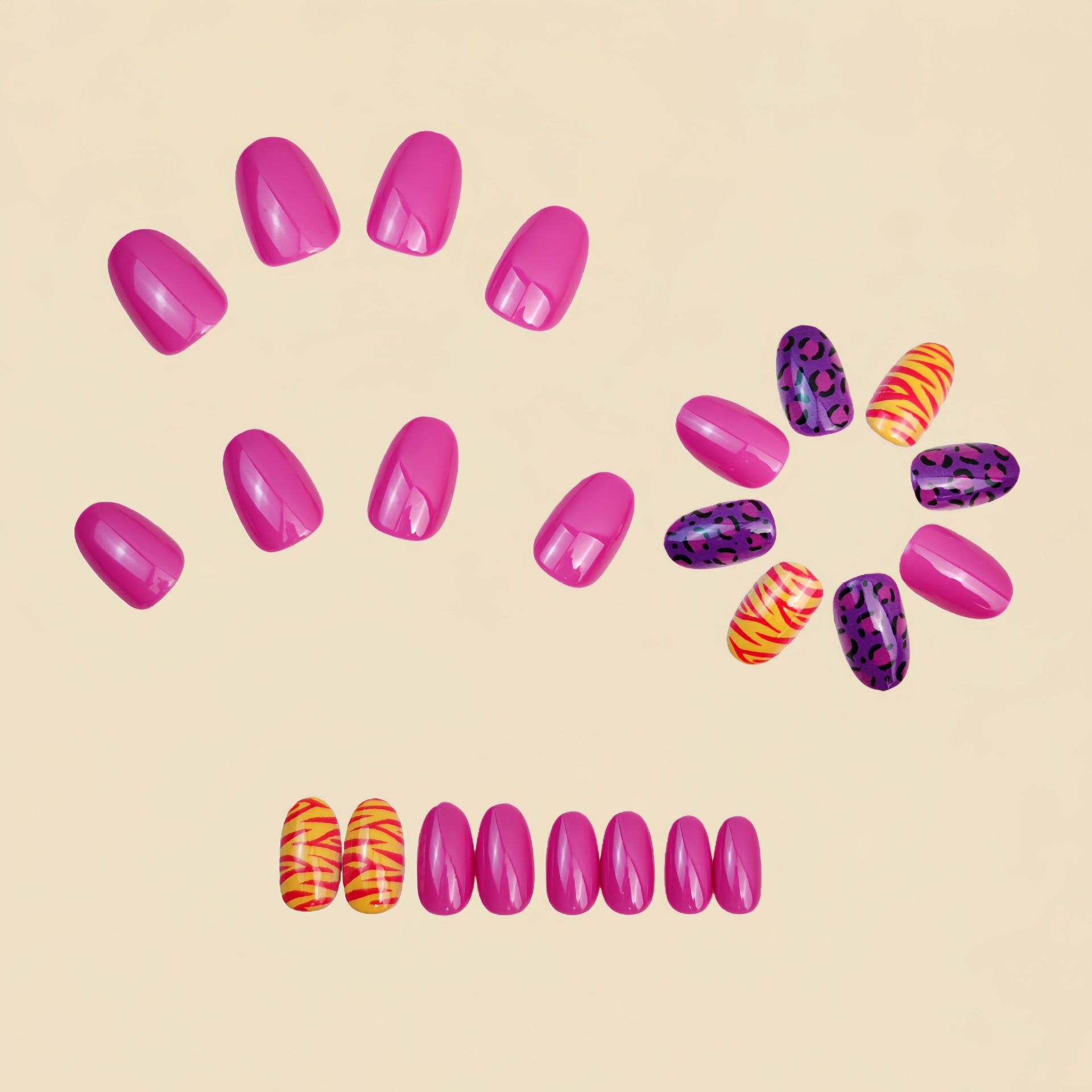 Short long fake nails for wome - Nail Art Aesthetic ulasan dan harga