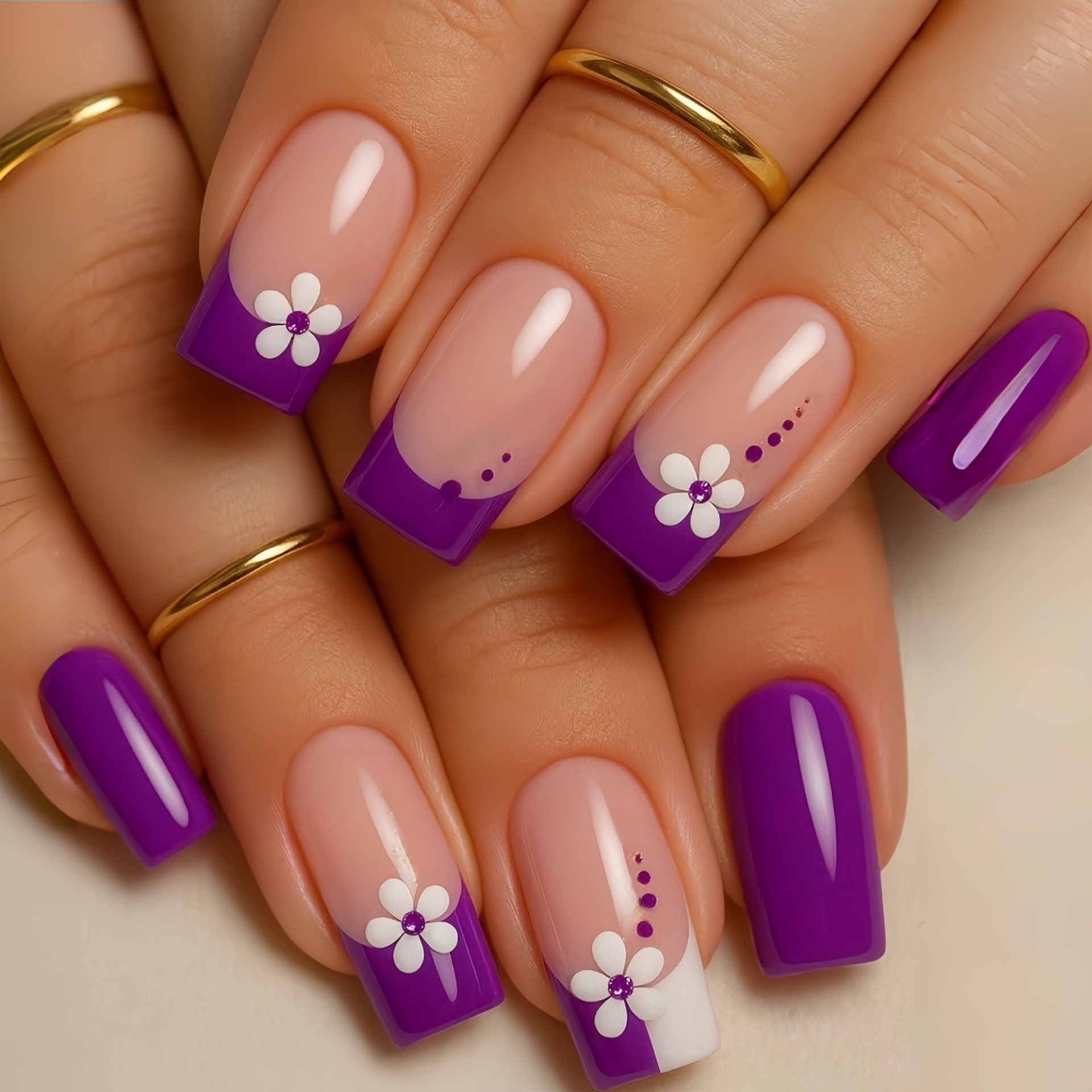 Medium square fake nails for w - Nail Art Aesthetic ulasan dan harga