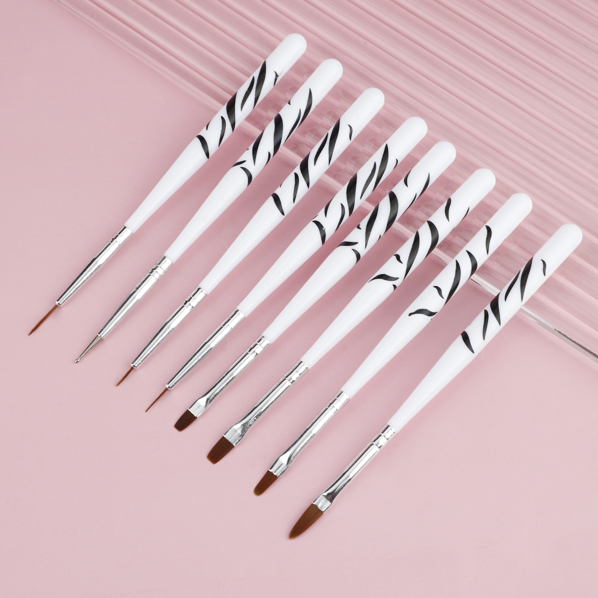 Zebra Handle Nail Brush Set Fo - Nail Art Zebra Design ulasan dan harga