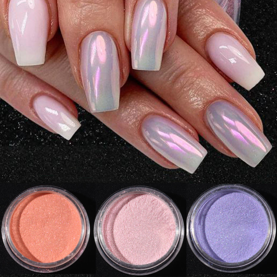 10pcs Set Nail Mermaid Dipping - Nail Glitter Chrome ulasan dan harga