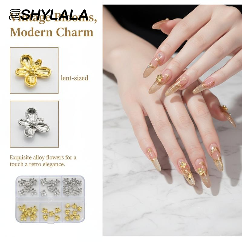 20/30pcs 3D Alloy Flower Nail  - Nail Art Lilac ulasan dan harga