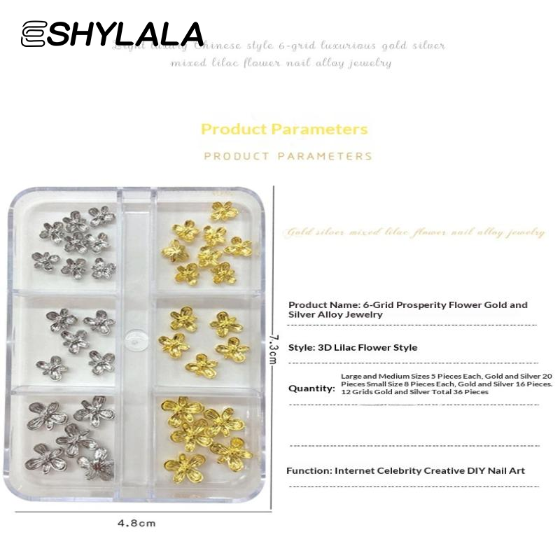 20/30pcs 3D Alloy Flower Nail  - Nail Art Lilac ulasan dan harga