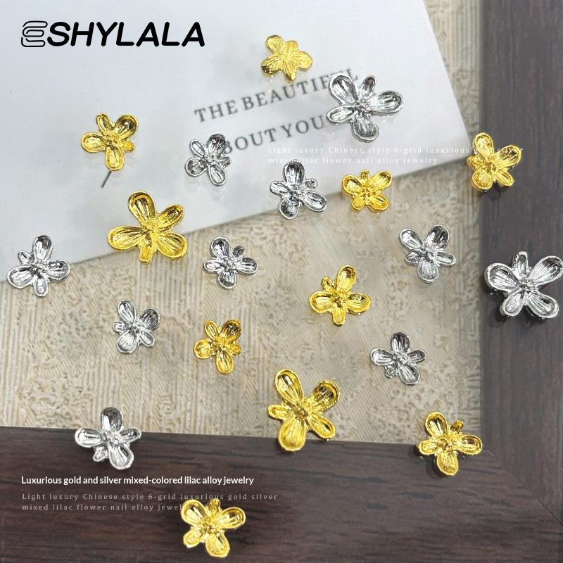 20/30pcs 3D Alloy Flower Nail  - Nail Art Lilac ulasan dan harga