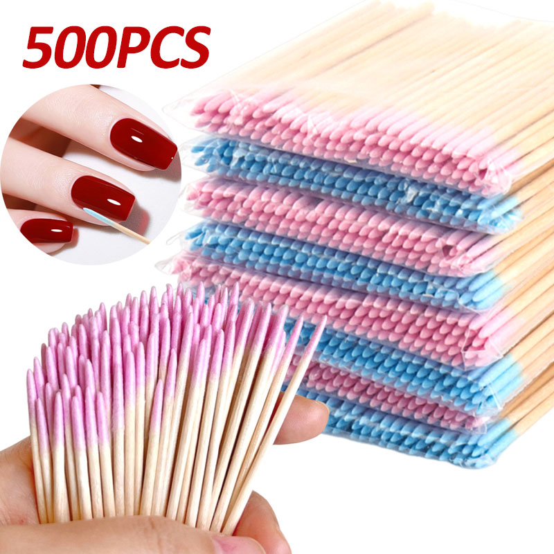 500-100pcs Pink Double Head Na - Nail Art Orange ulasan dan harga