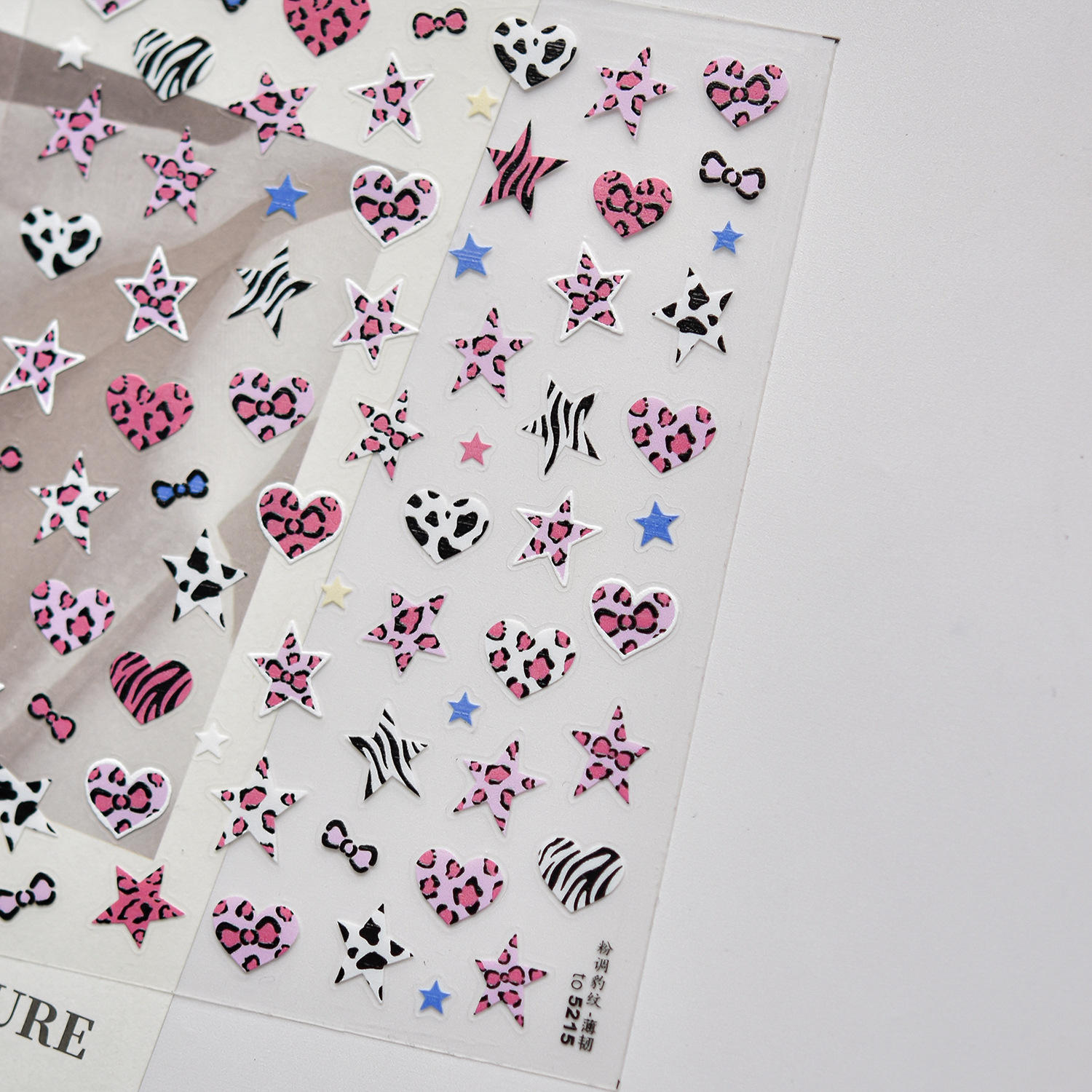 Blue And Pink Star Shaped Hear - Nail Art Zebra Design ulasan dan harga