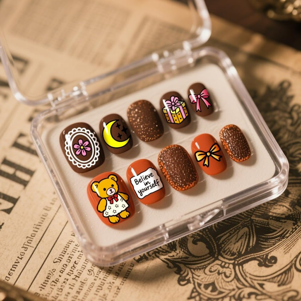 3pcs Cute Bear Nail Stamping P - Nail Art Inspo ulasan dan harga