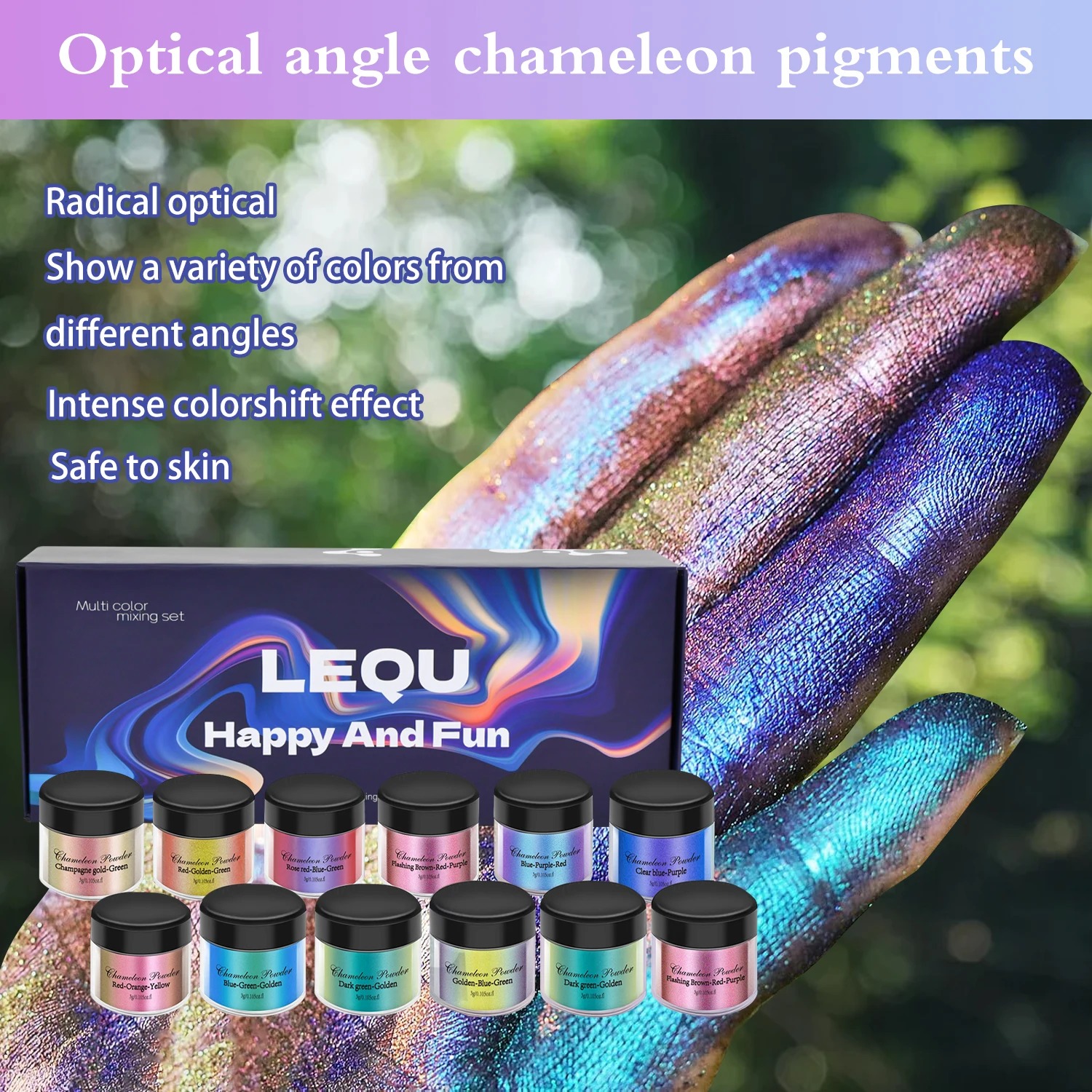 A set of chameleon pink nail c - Nail Glitter Chrome ulasan dan harga