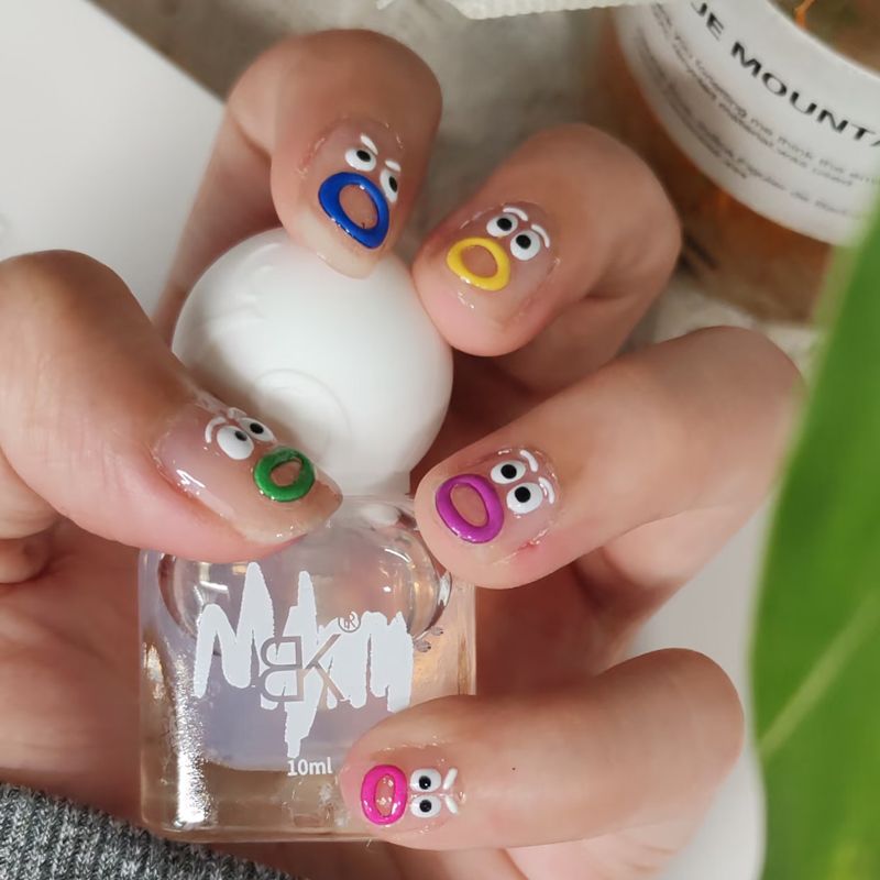 3D Embossed Stickers Cute Vira - Nail Art Viral ulasan dan harga