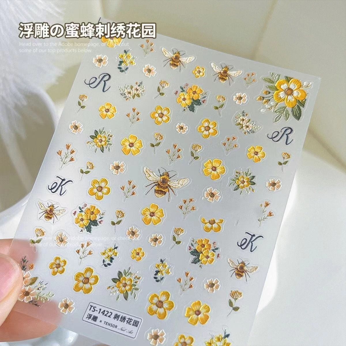 Viral Floral Bee Nail Art Stic - Nail Art Viral ulasan dan harga